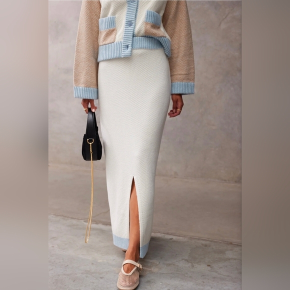 SANCIA Dresses & Skirts - NWT Sancia Jalie Knit Cream High-Waisted Pencil Skirt XS